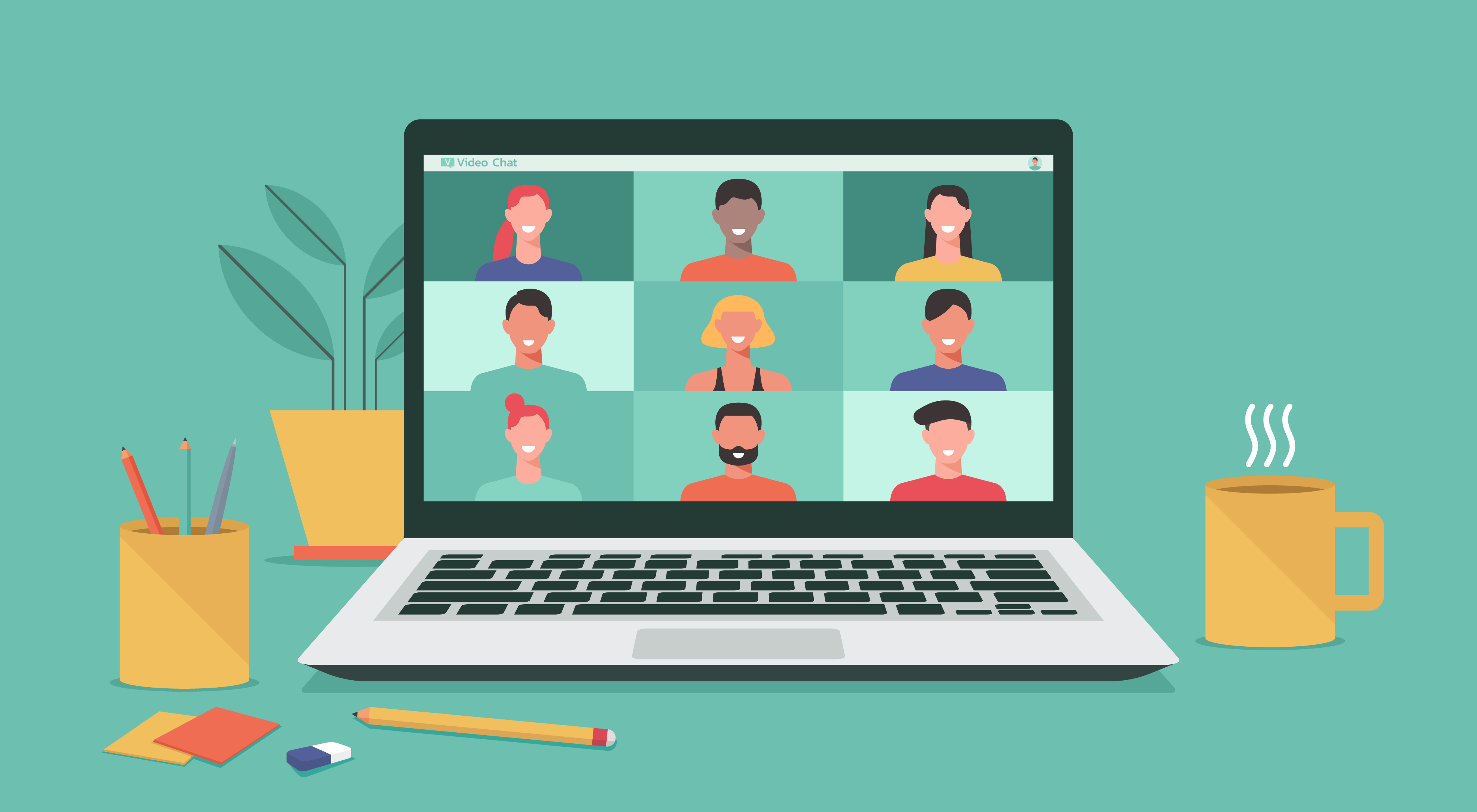 People,Connecting,Together,,Learning,Or,Meeting,Online,With,Teleconference,,Video