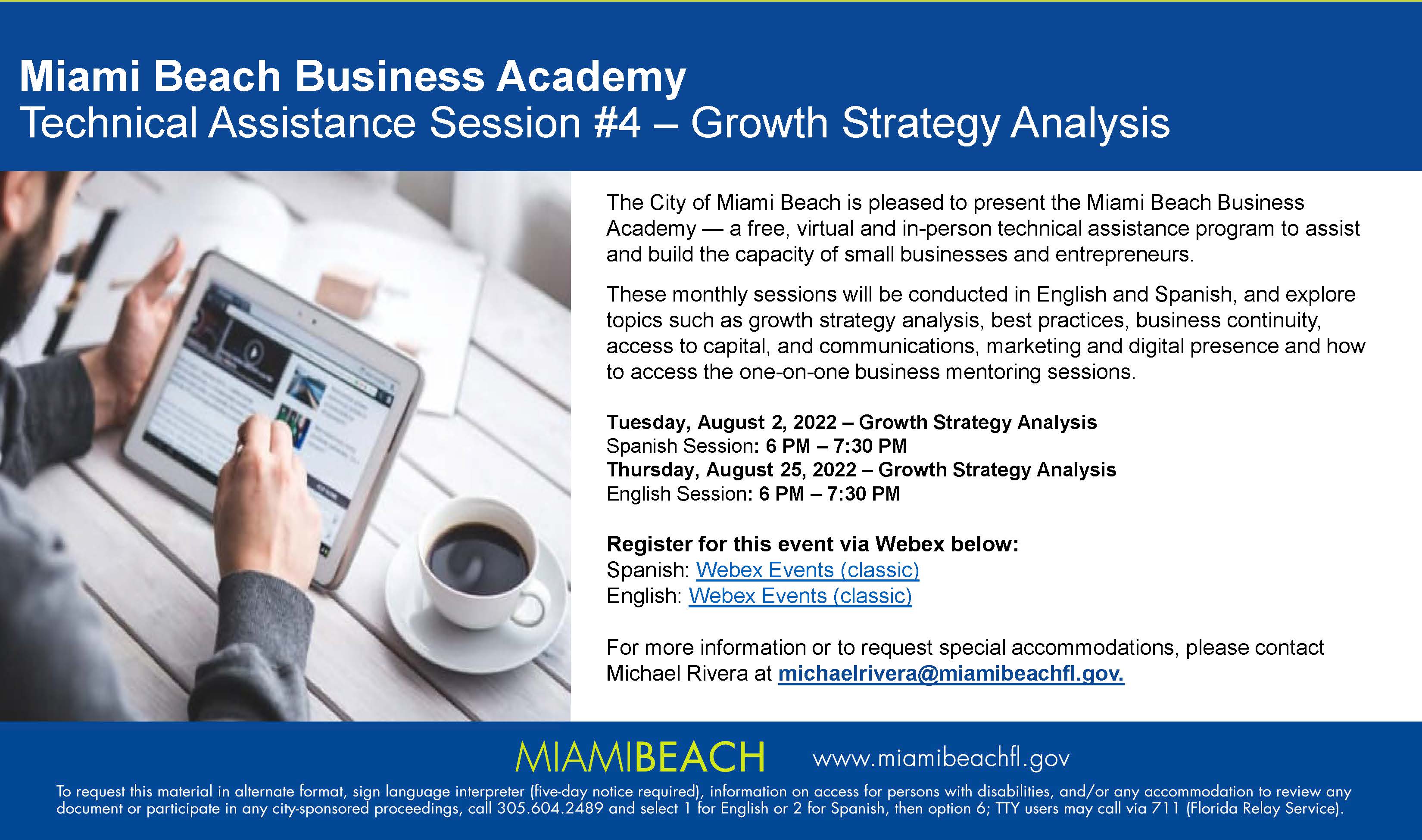Miami Beach Business Academy Technical Assistance Session #4 (English)