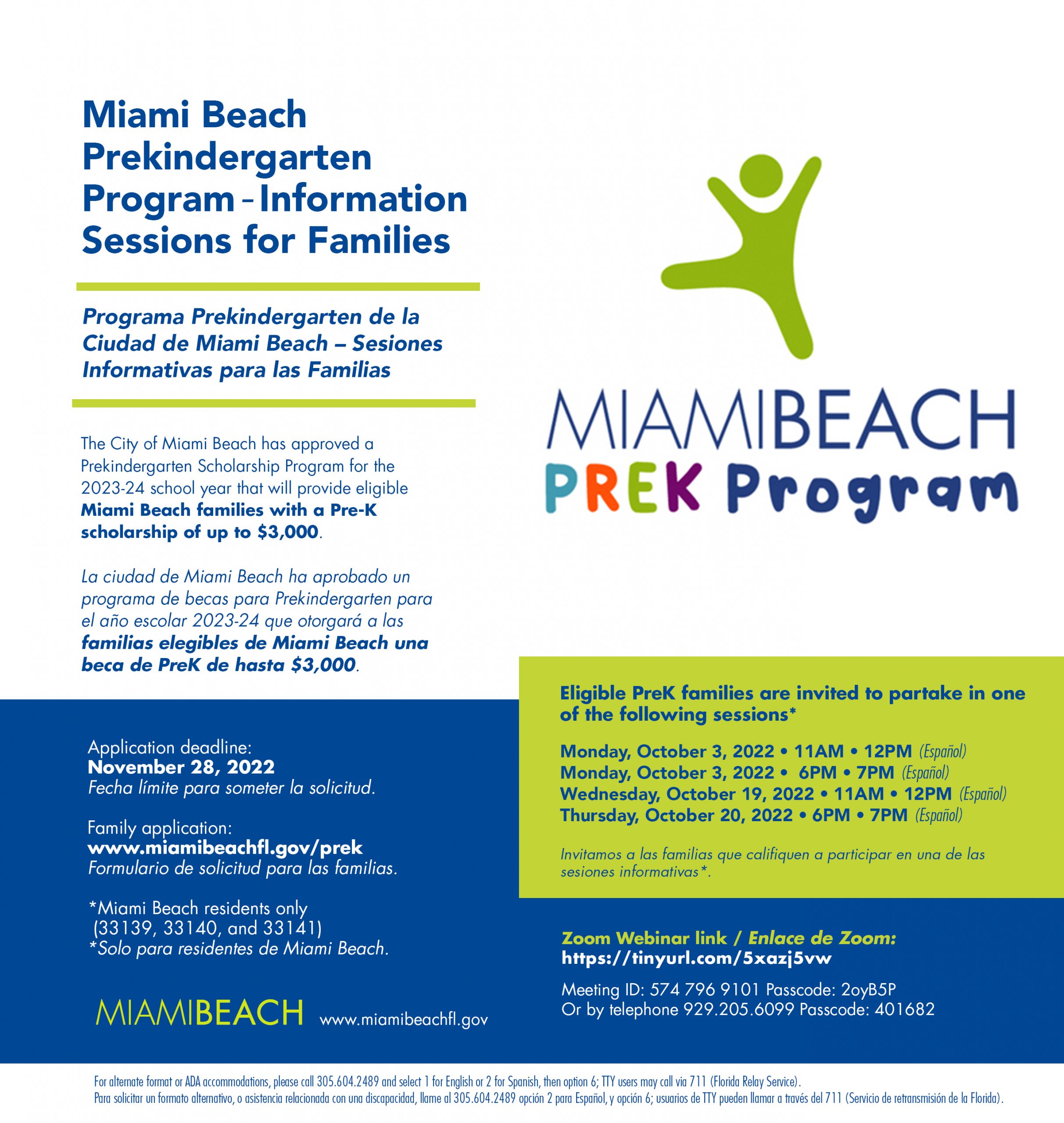 Prekindergarten Scholarship Program Information Sessions – Families