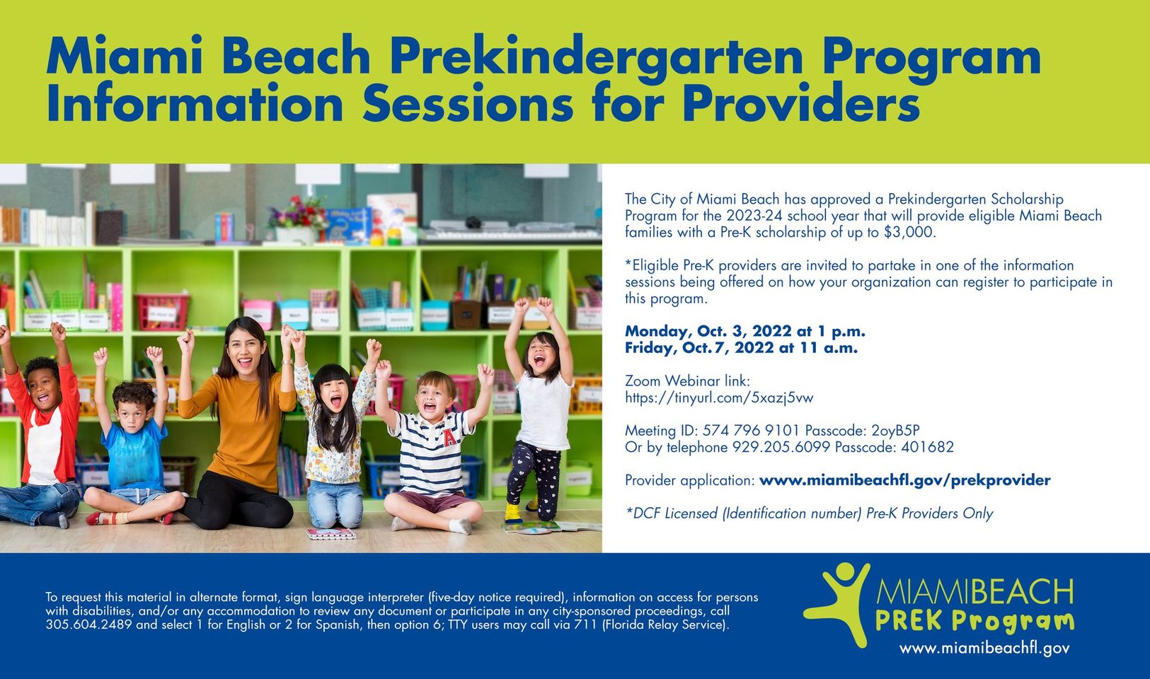 Prekindergarten Scholarship Program Information Sessions – Providers