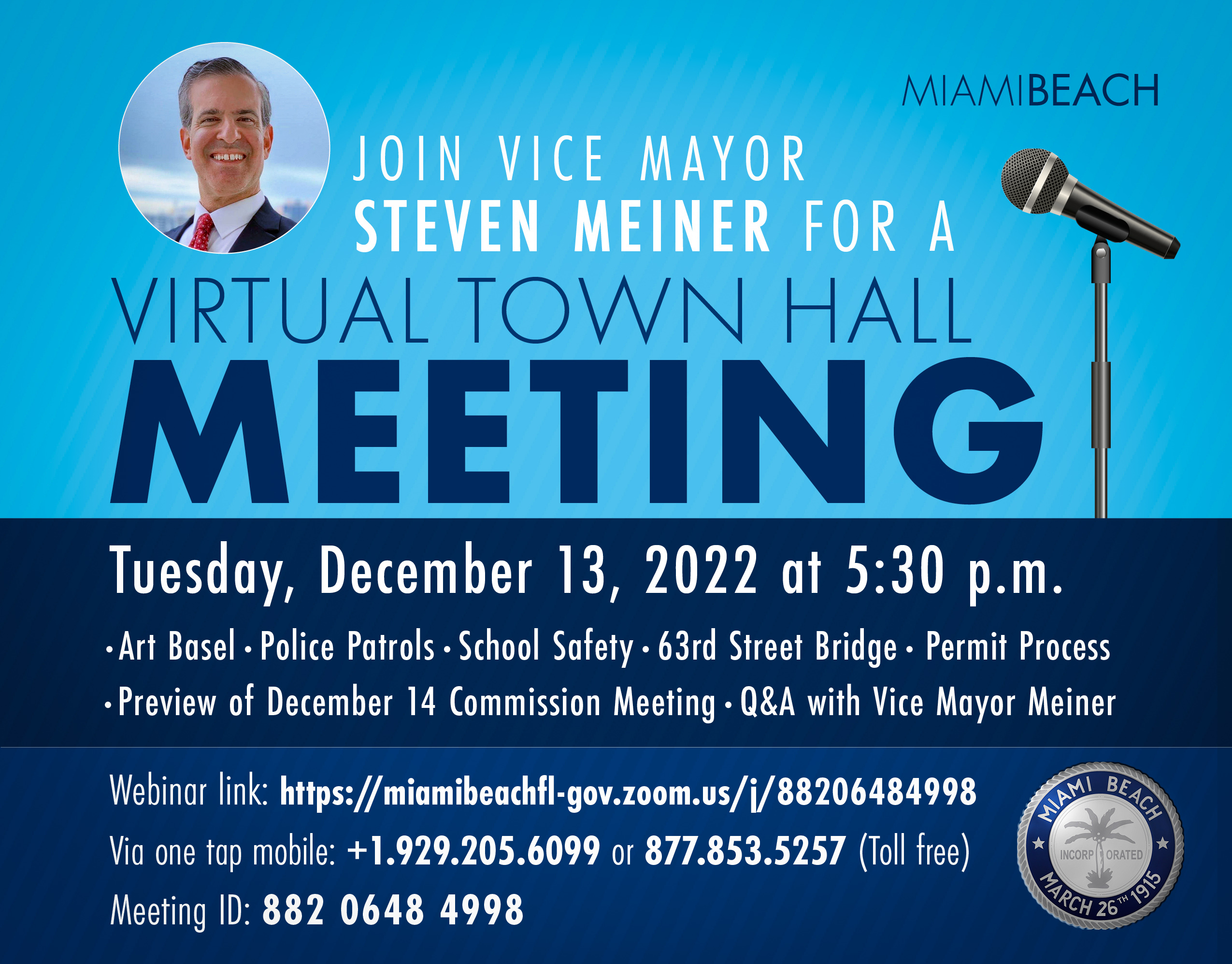 Virtual Town Hall Meeting with Commissioner Meiner