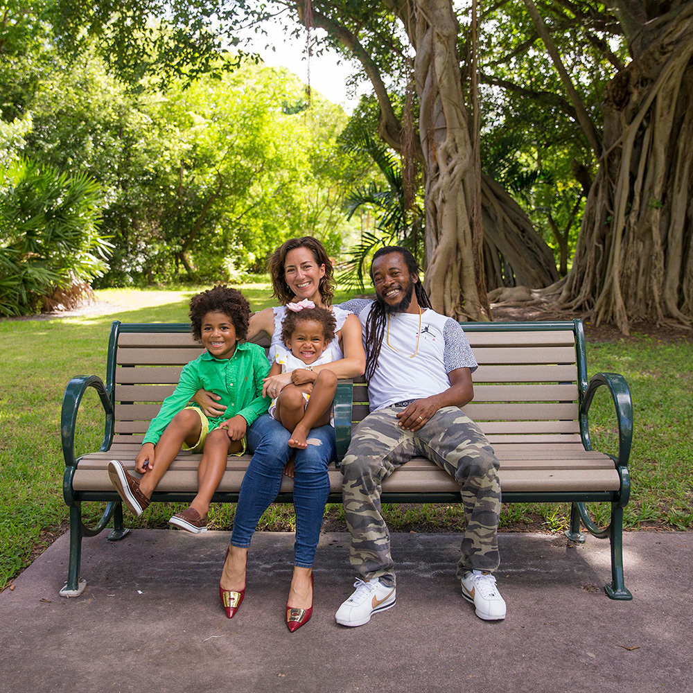Family on Park Bench