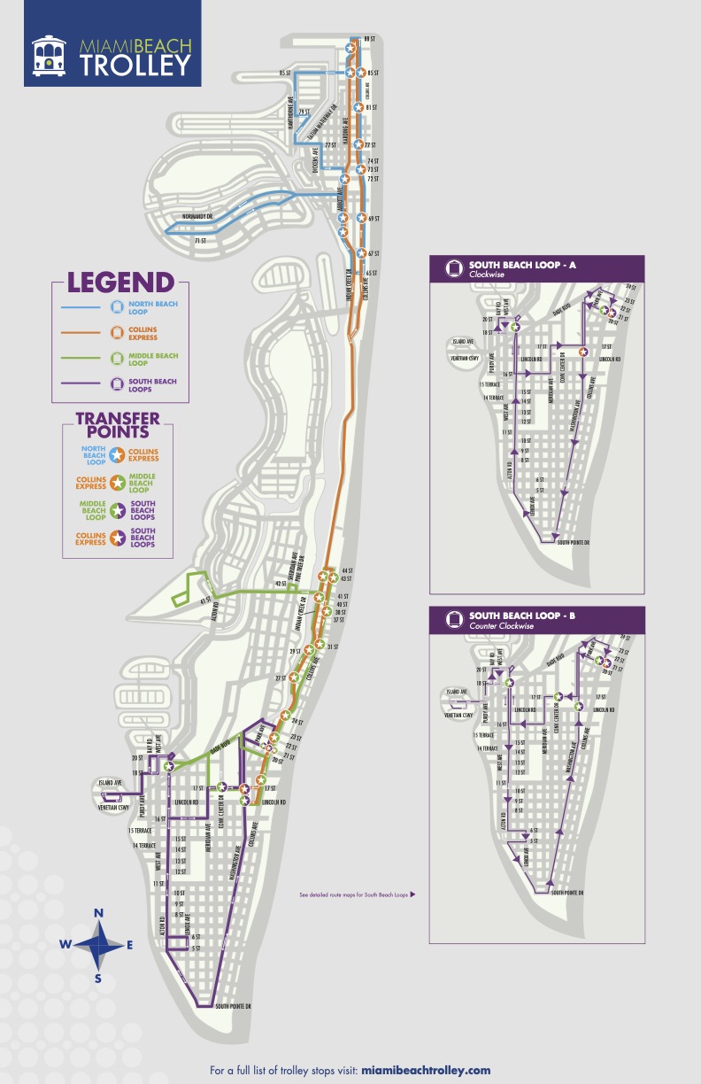 miami beach trolley service map