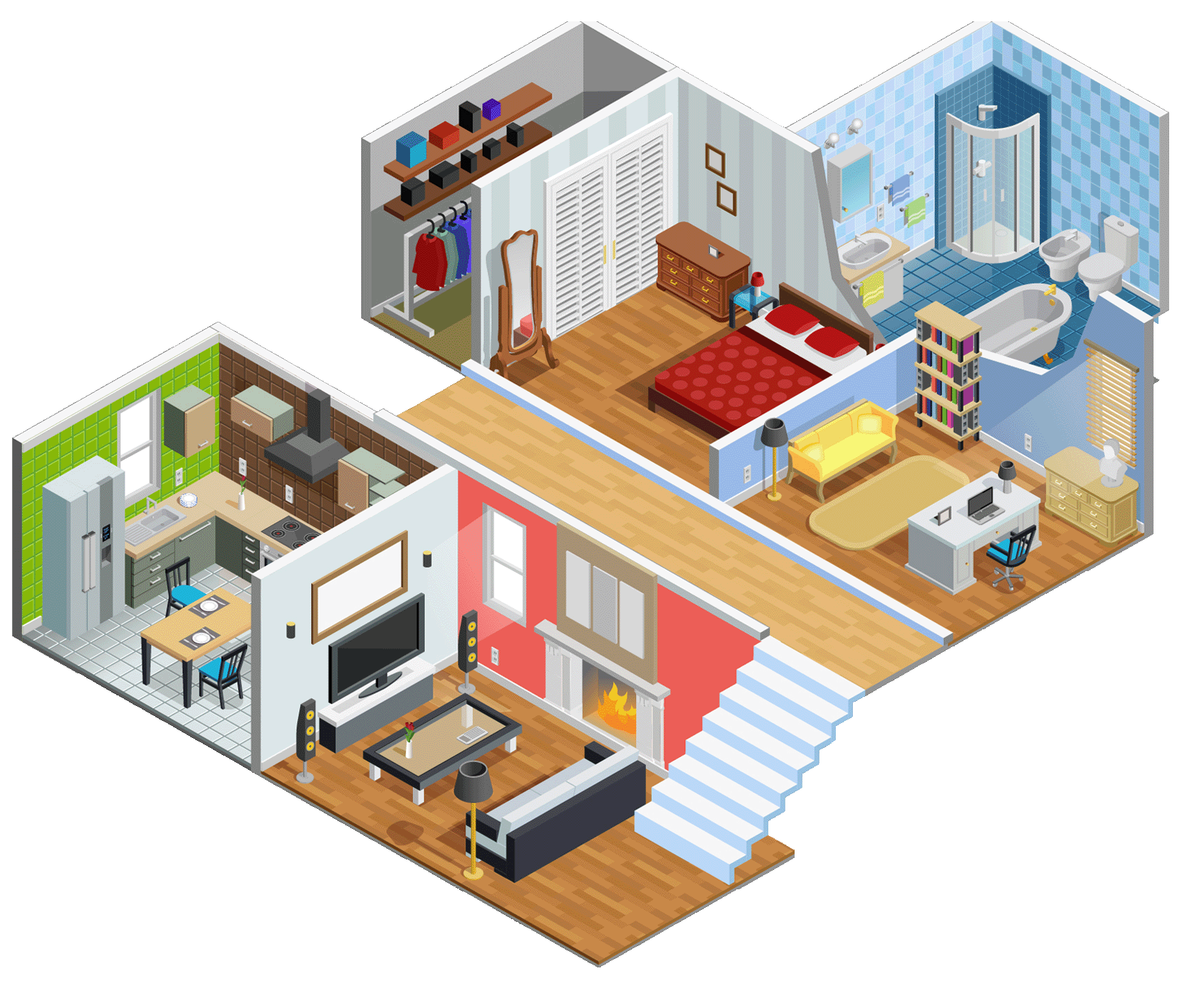 Interior drawing of single family home
