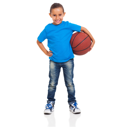 Little girl with basketball