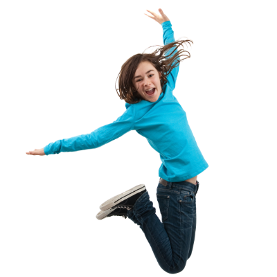 Teen girl jumping
