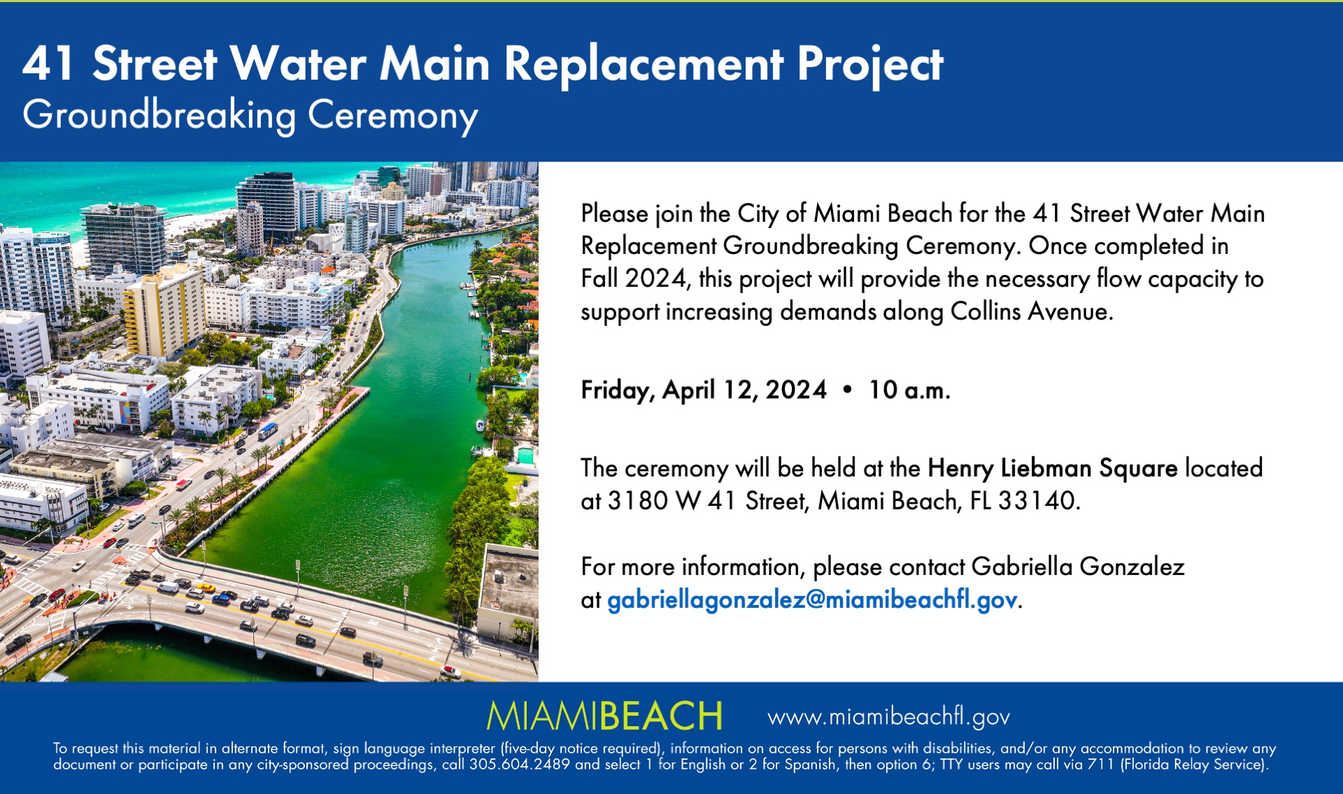 41 Street Water Main Replacement Project Groundbreaking Ceremony