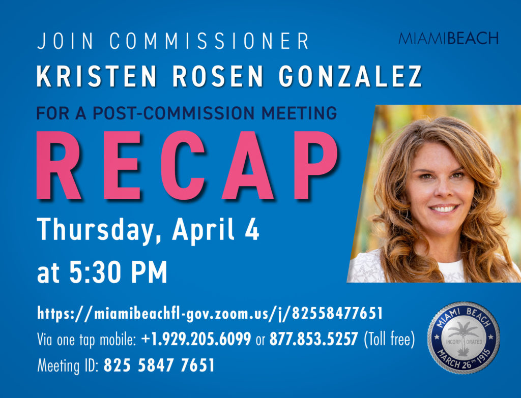Commissioner Rosen Gonzalez Post-Commission Meeting Recap April 4 Flyer