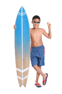 Boy with surf board