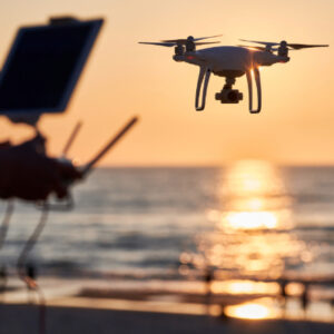 drone over beach