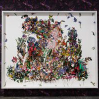 Ebony G. Patterson…as the garden secrets a swarm of monarchs feast..