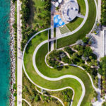 aerial view of southpoint park beachwalk