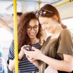 people in a shuttle bus