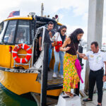 Water Taxi with people offboarding