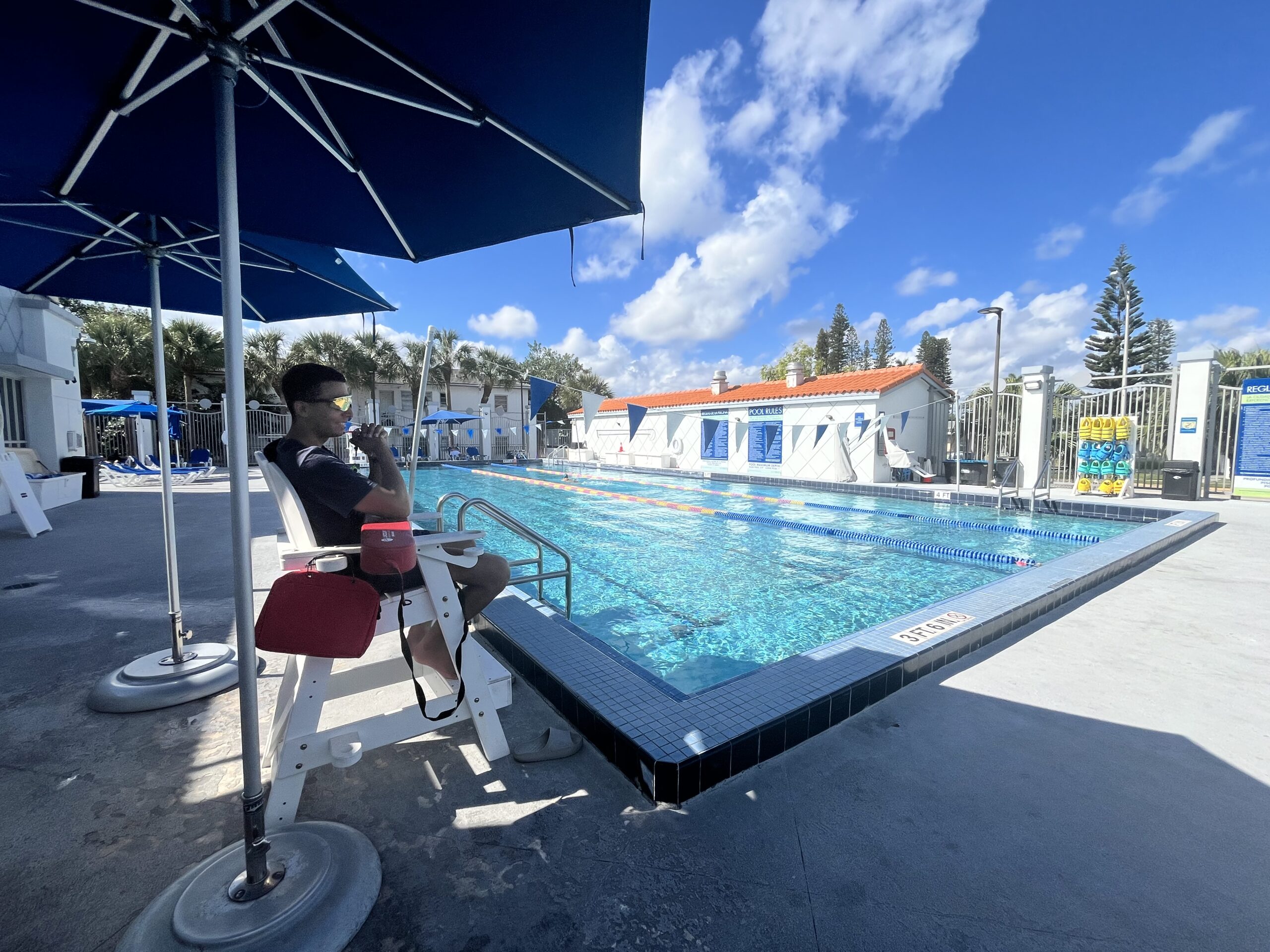 Normandy Isle Park Pool with lifeguard on duty