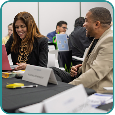 people at a business event