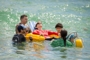 Handicap person in water