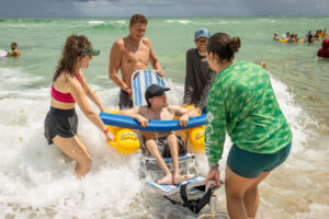 Handicap person in water