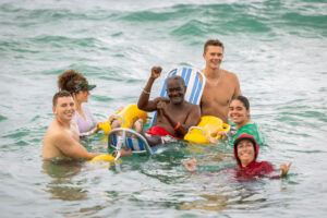 Handicap person in water