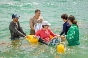 Handicap person in water