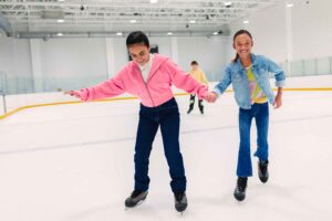 girls ice skating