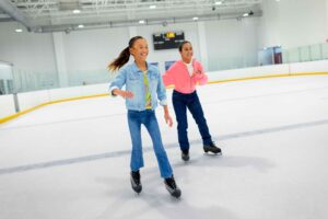 girls ice skating