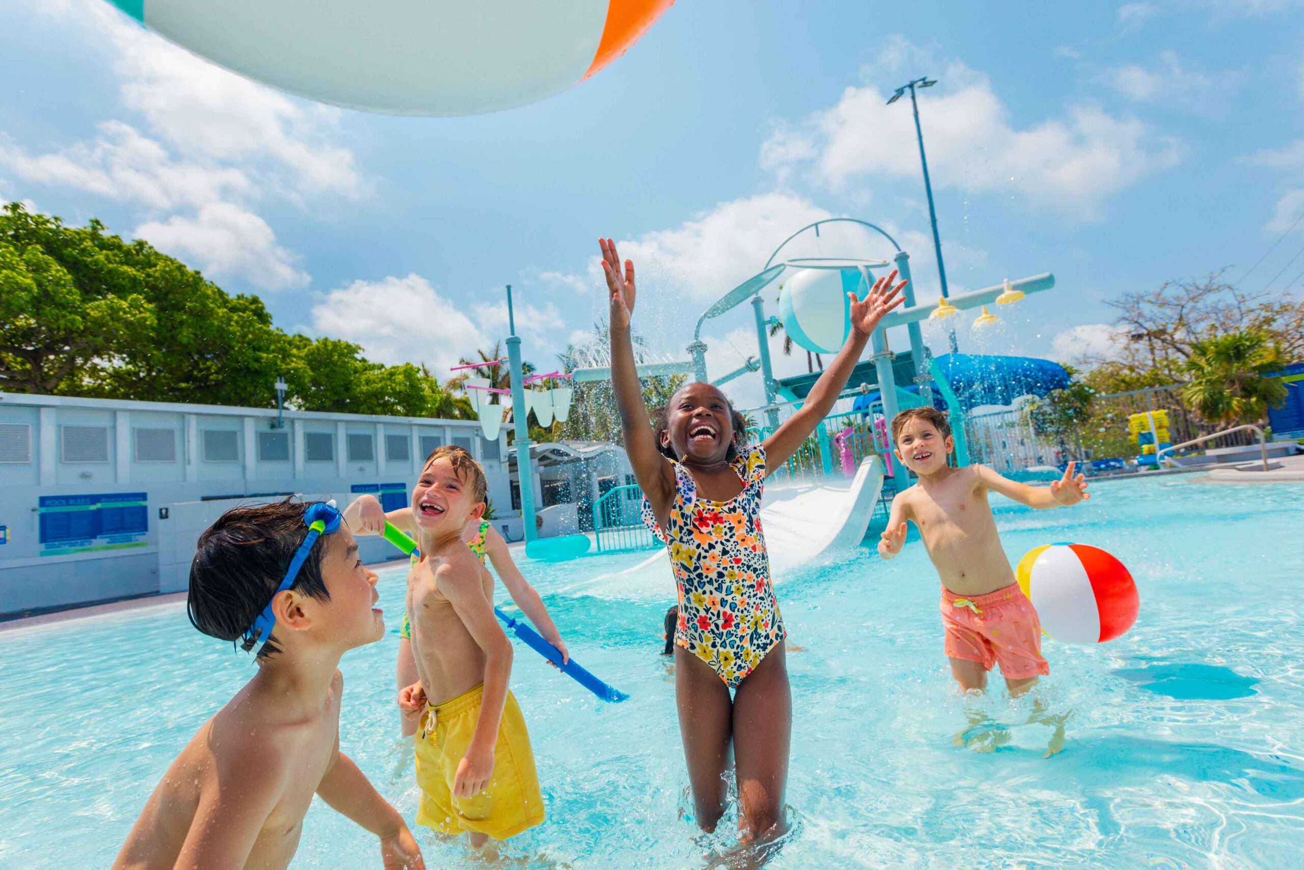 kids playing in pool