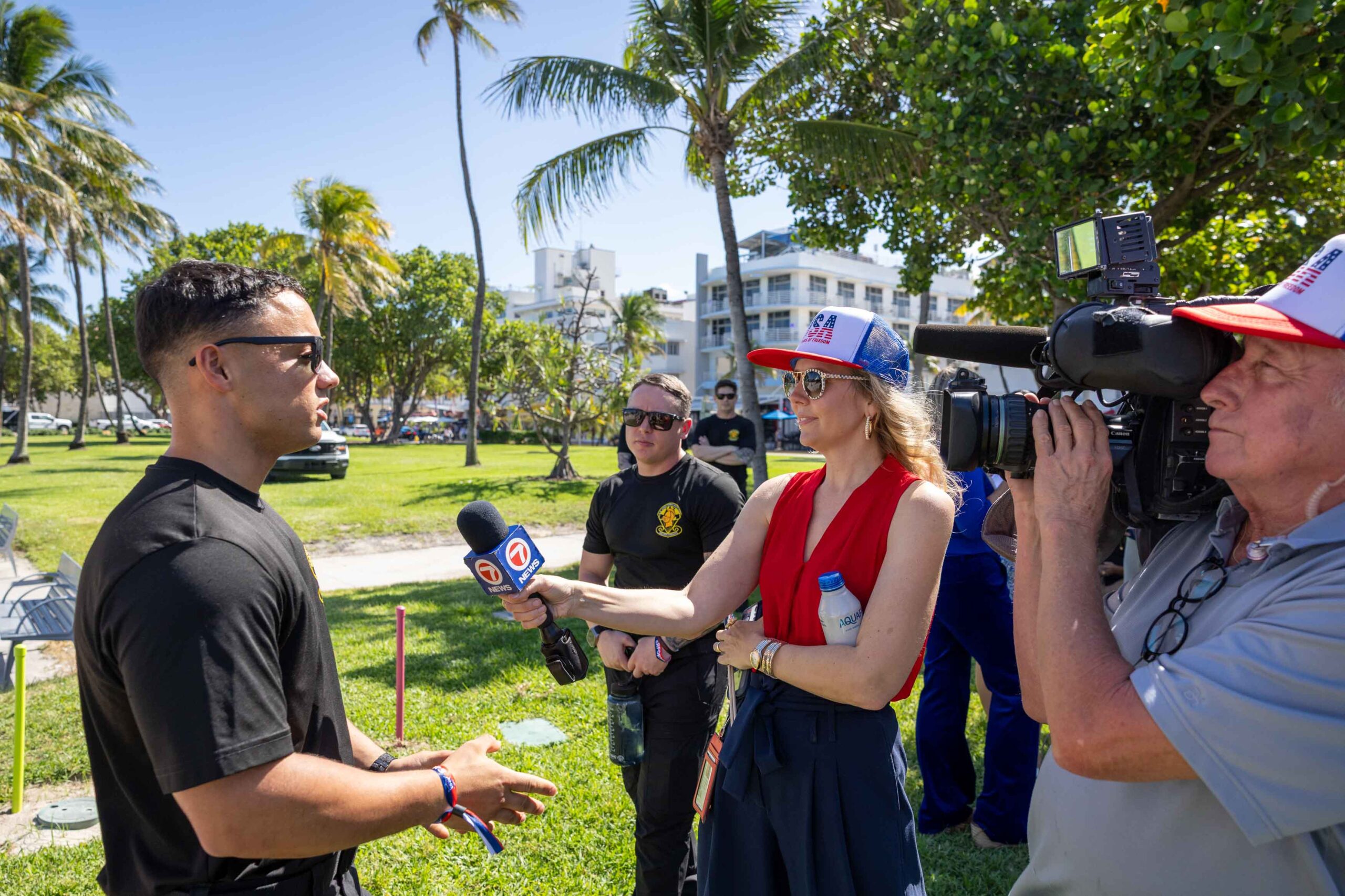 news anchor interviewing man