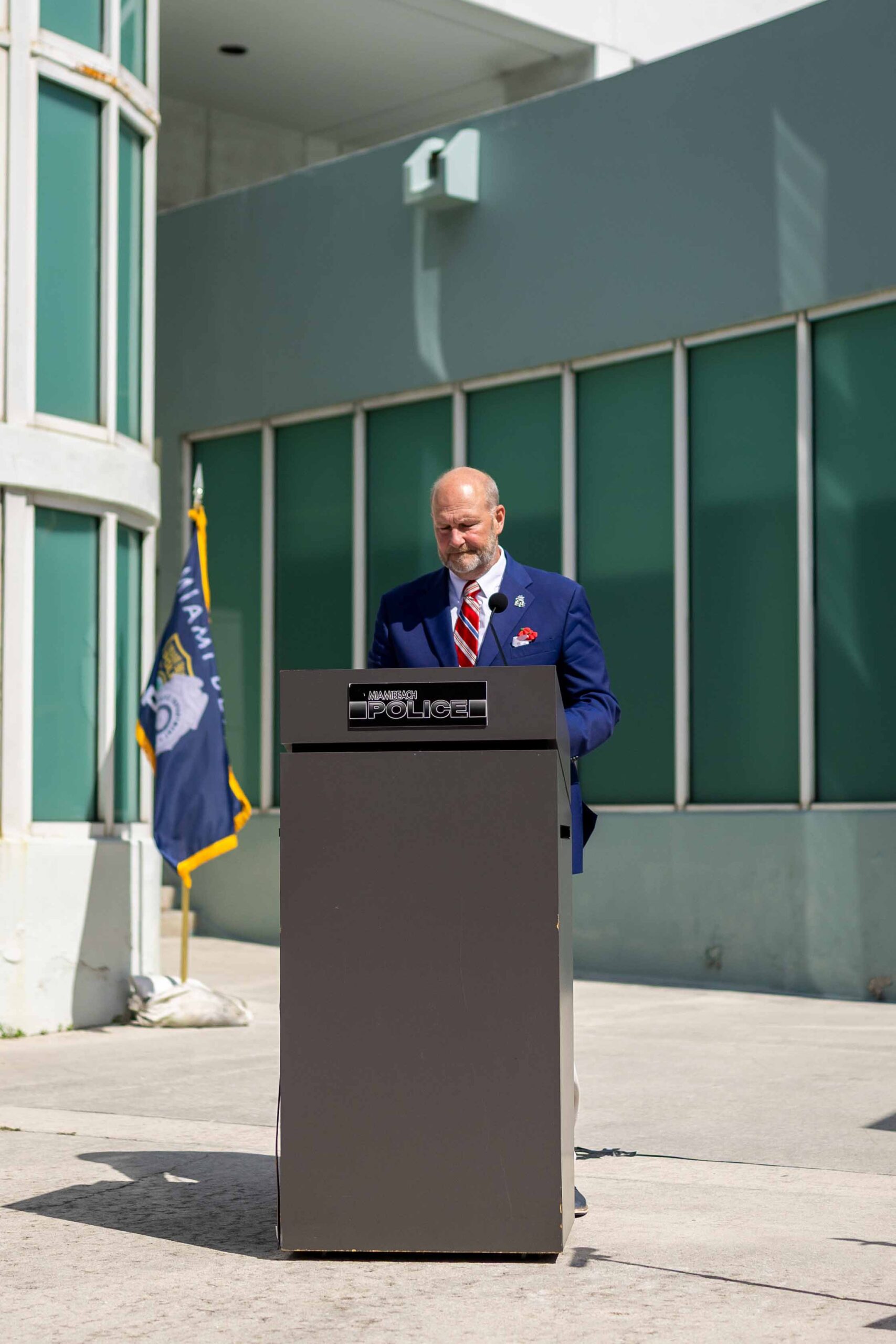 city manager at podium