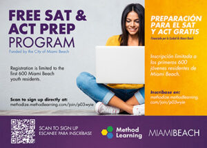 Free SAT and ACT Program Info Flyer with student working