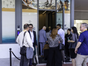 ULI Fall Meeting attendees arrive at The Anamar at Collins Park for a guided tour of the workforce housing development