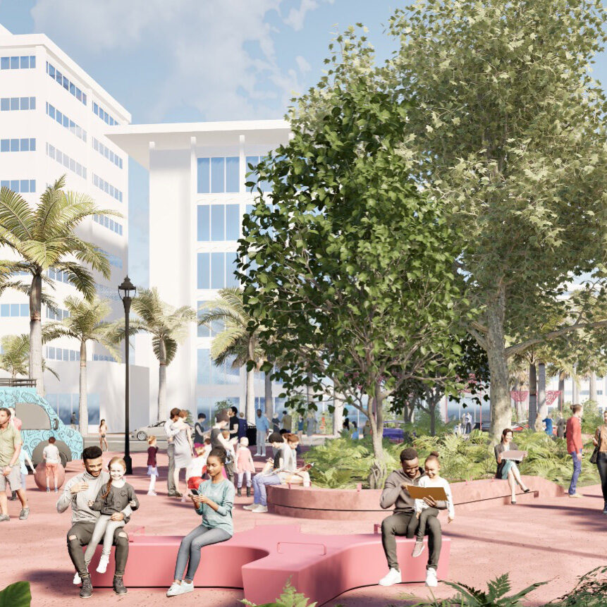 42 street rendering of people in the area