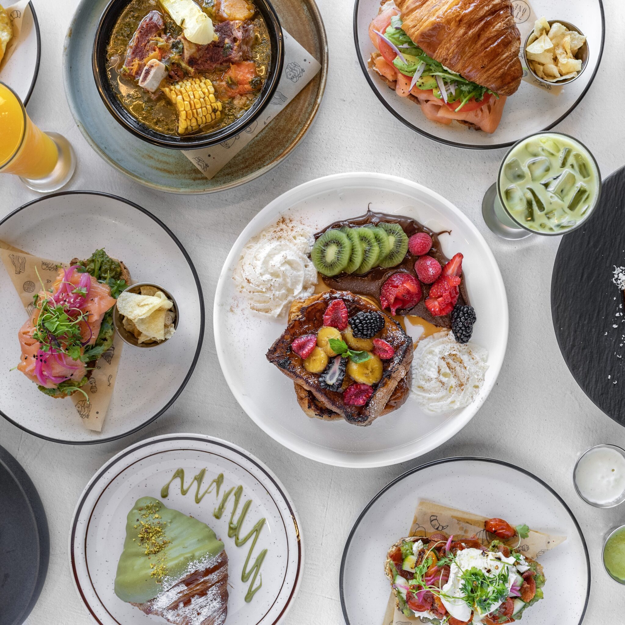 several different food dishes