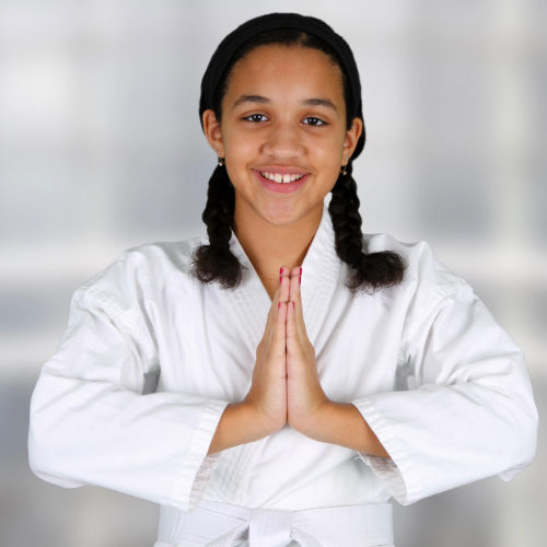 Girl learning martial arts