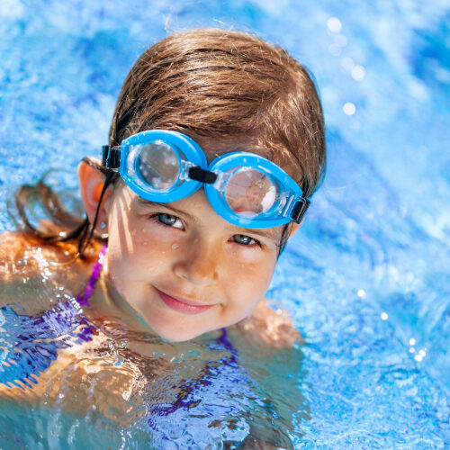 Little girl in the pool