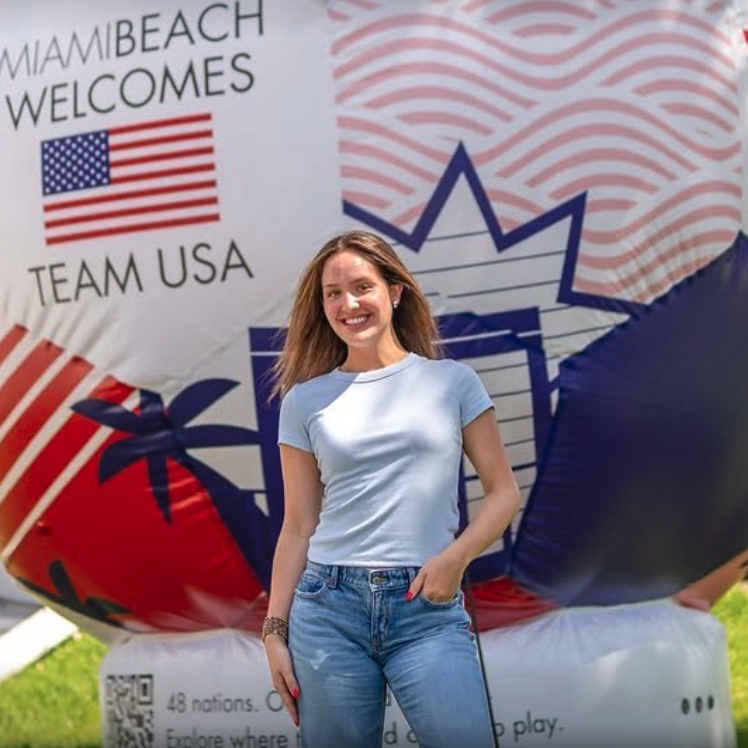 soccer ball for usa with person posing in front