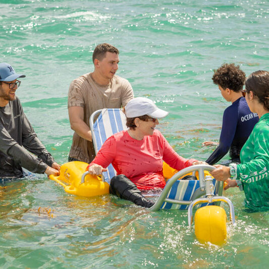 Handicap person in water