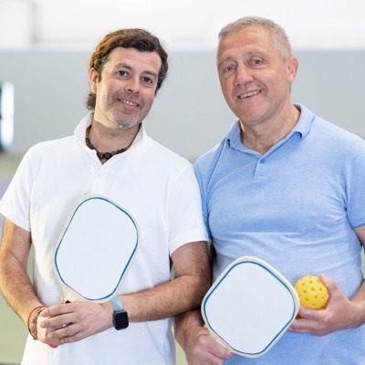 men about to play pickleball